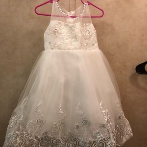 White natural style pageant dress